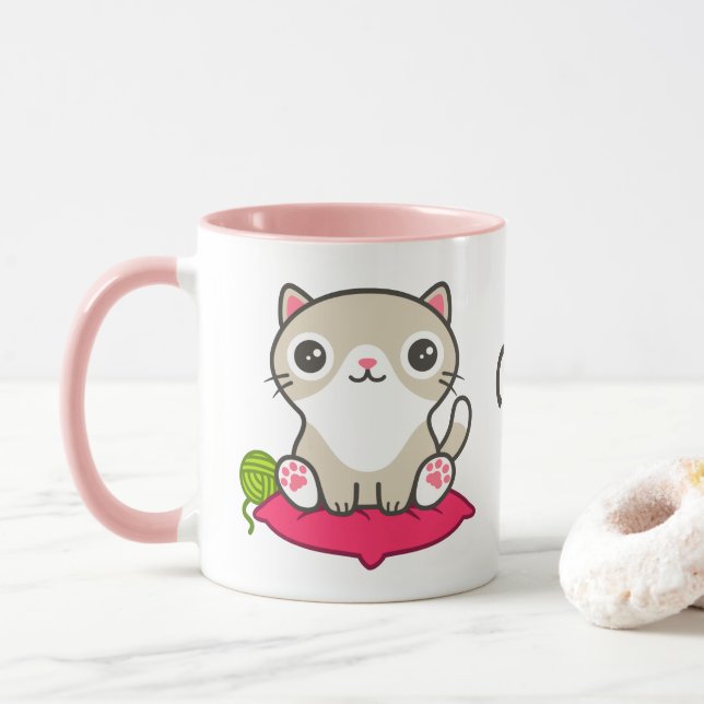 Taza Ilustracion Kitty (Con donut)