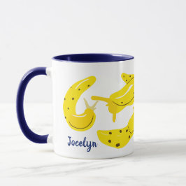 Taza Ilustración personalizada de las manchas de plátan