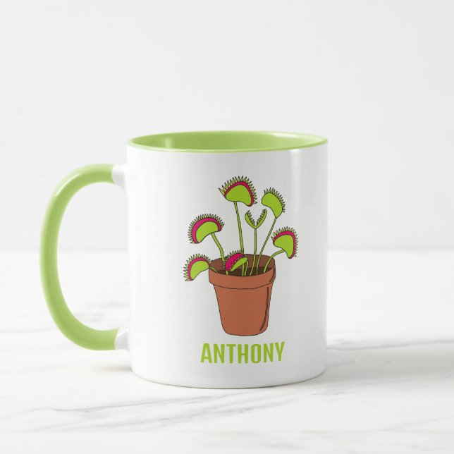 Taza Ilustracion personalizado de la planta de trampa d (Izquierda)