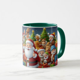 Taza Ilustracion Personalizado de Navidades Santa Claus