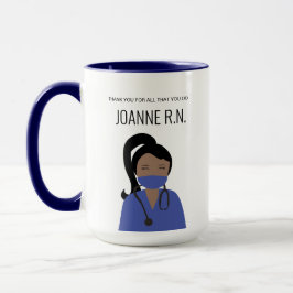 Taza Ilustracion personalizado Gracias enfermera