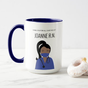 Taza Ilustracion personalizado Gracias enfermera