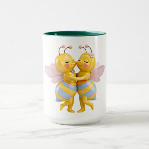 Taza Ilustración romántica de abeja ternura