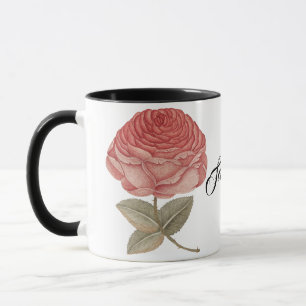 Taza Ilustracion rosa rosa rosa rosado vintage