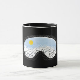 Taza Ilustracion Ski Goggles Mountain View