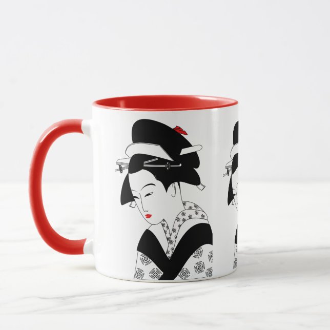 Taza Ilustracion tradicional de Geisha (Izquierda)