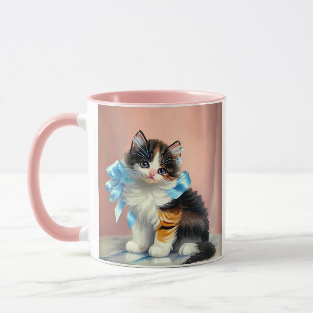 Taza Ilustracion Vintage Calico Kitten (Izquierda)