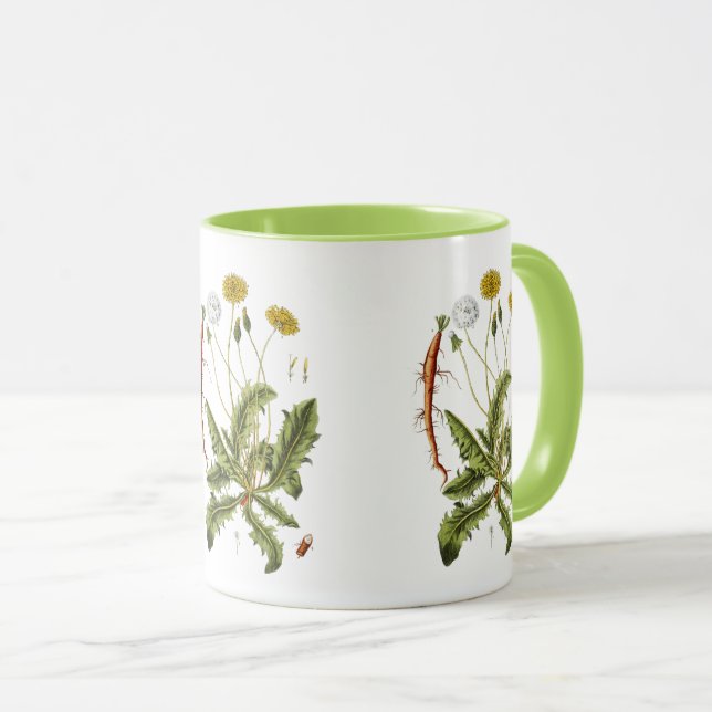 Taza Ilustración Vintage de Diente de León (Anverso derecho)