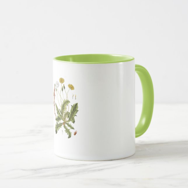 Taza Ilustración Vintage de Diente de León (Anverso derecho)