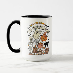 Taza Ilustración vintage de reunión embrujada de Hallow