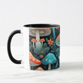 Taza Ilustracion Whimsical Forest Mushrooms