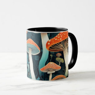 Taza Ilustracion Whimsical Forest Mushrooms