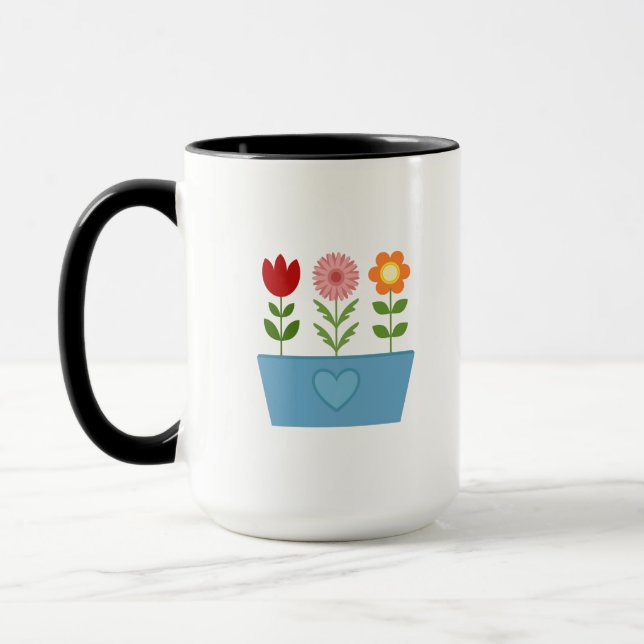 Taza Ilustraciones de flores en un lienzo de caja de la (Izquierda)