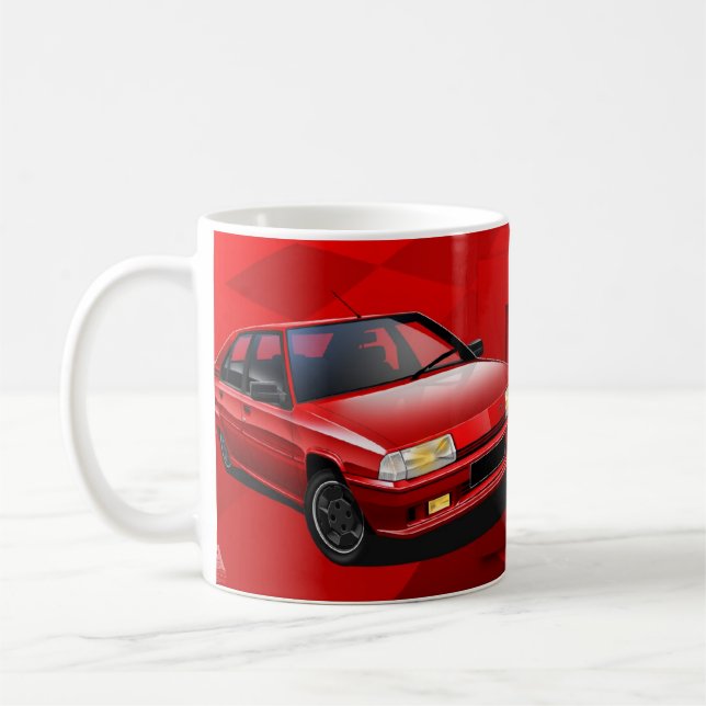 Taza ilustrada 16V de Citroen BX GTI (Izquierda)