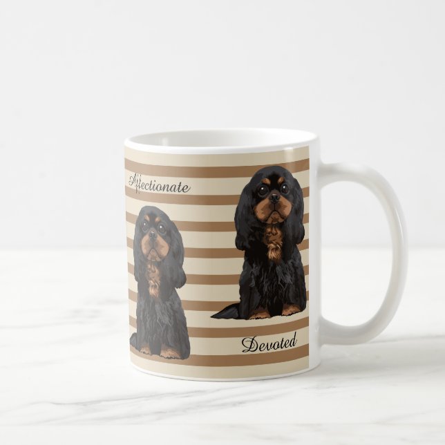 Taza ilustrada arrogante del perro de aguas de rey (Derecha)