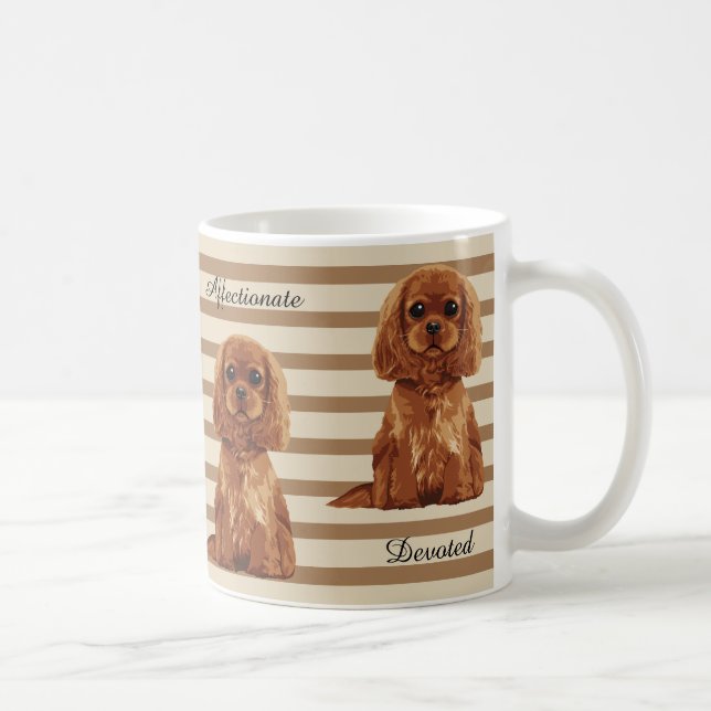 Taza ilustrada arrogante del perro de aguas de rey (Derecha)