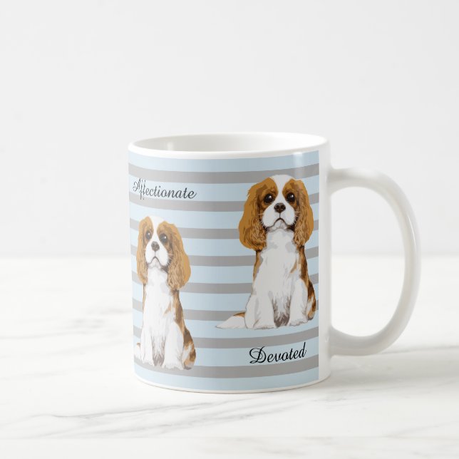 Taza ilustrada arrogante del perro de aguas de rey (Derecha)