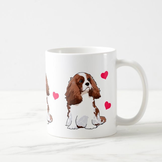 Taza ilustrada arrogante del perro de aguas de rey (Derecha)