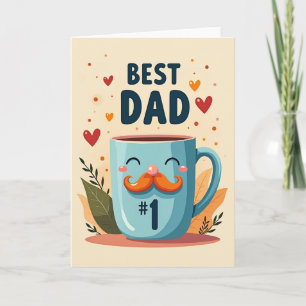 Taza Ilustrada de Feliz Día del Padre Tarjeta