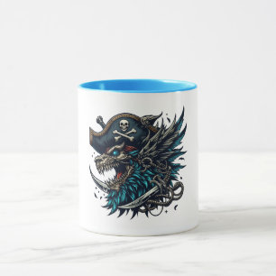 Taza Ilustrada Dragón Azul Pirata