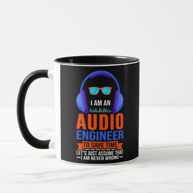 Taza I'm an Audio Engineer Sound Mixer Guy Audio Tech (Izquierda)