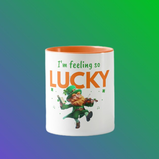 Taza I'm Feeling So Lucky Dancing Leprechaun Shamrock (Subido por el creador)