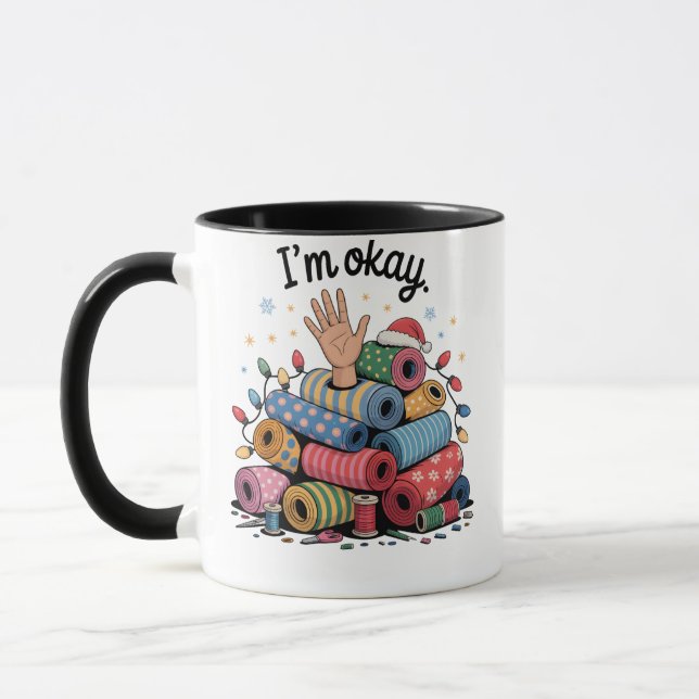 Taza I'm Okay Funny Quilting Christmas Lovers (Izquierda)