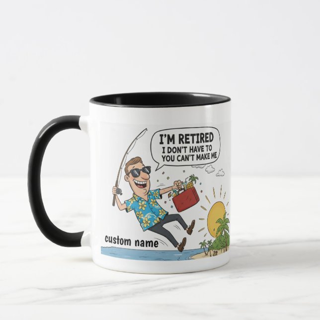 Taza I'm Retired I Don't Want To Mug - Retirement Jokes (Izquierda)