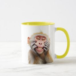 Taza Image humoristique d'un singe farceur qui grimace.
