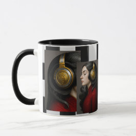 Taza Image surréaliste femme et musique