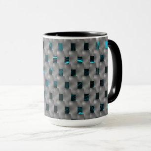 Taza Imagen cian bajo placas grises, formas rectangular