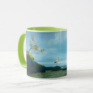 Taza Imagen de garganta gris para dos tonos de mugre
