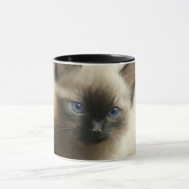 Taza Imagen De La Inocencia Retrato Siamés De Gatito