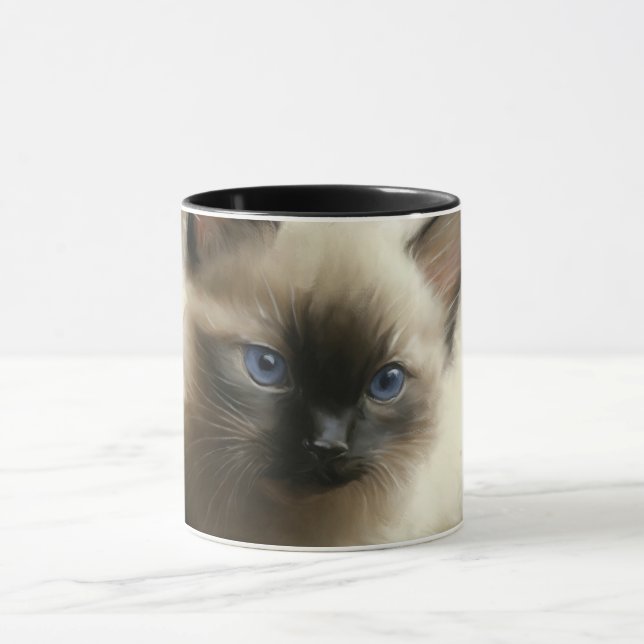 Taza Imagen De La Inocencia Retrato Siamés De Gatito (Centro)
