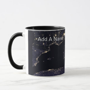 Taza Imagen de la NASA en Italia de noche