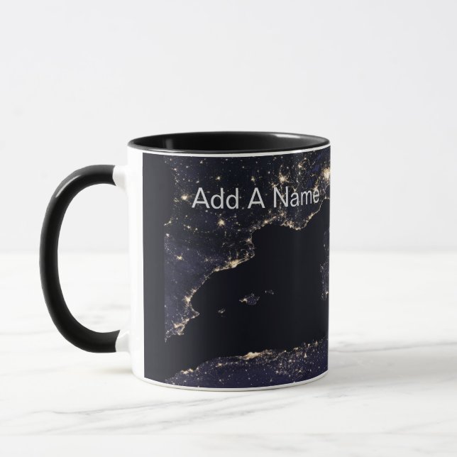 Taza Imagen de la NASA en Italia de noche (Izquierda)