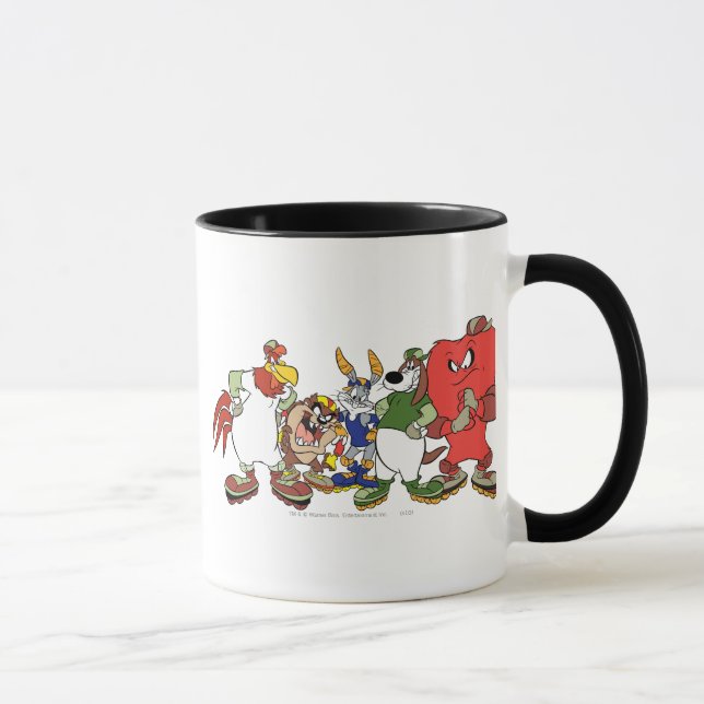Taza Imagen de Looney Tunes™ en patines en línea grupal (Derecha)