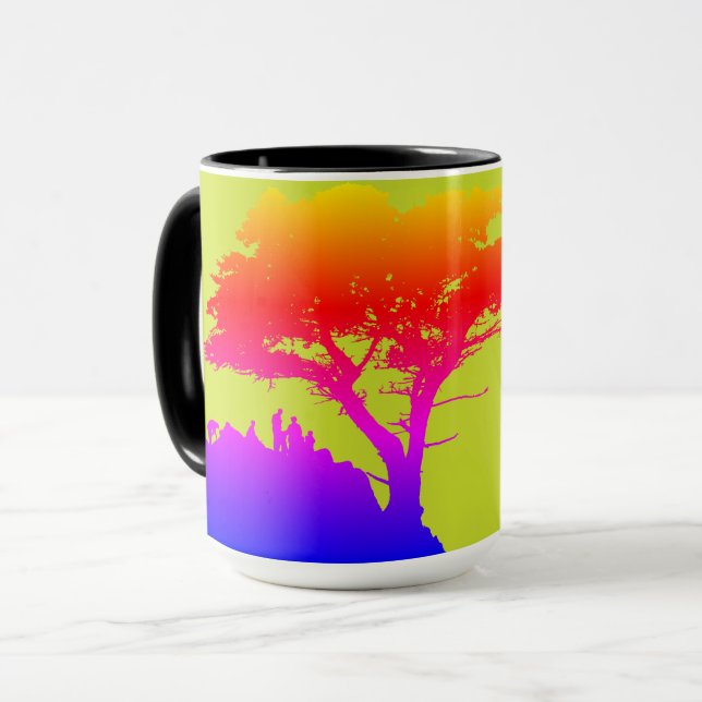 Taza Imagen de Silhouette de árbol de familia (Anverso izquierdo)
