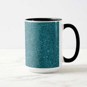 Taza Imagen del purpurina verde azulado de moda