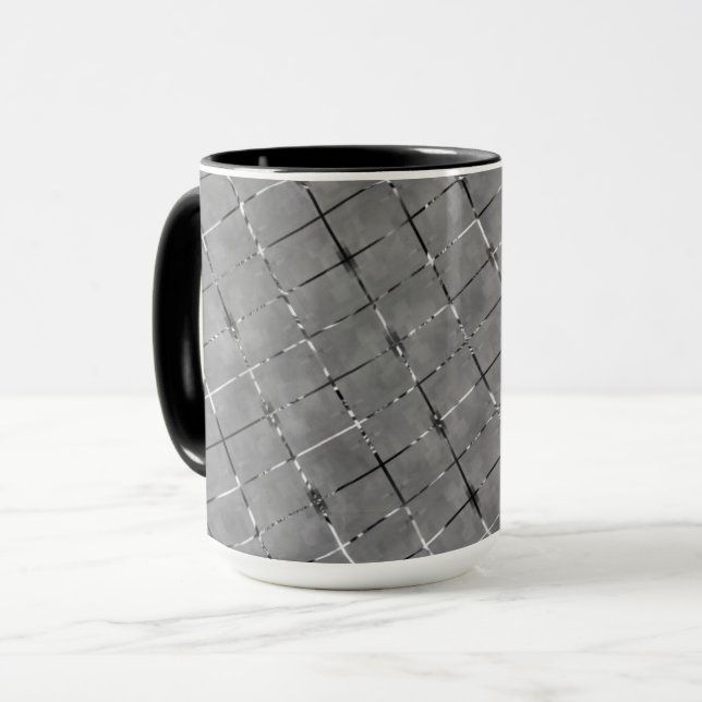Taza Imagen gris dividida en rectángulo, cable de brill (Anverso izquierdo)