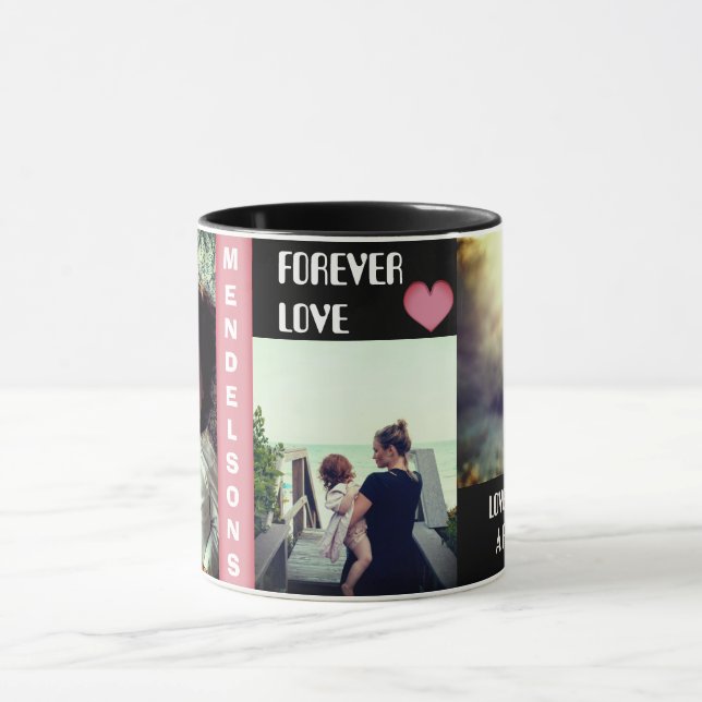 Taza Imagen multi de encargo y texto personalizado (Centro)