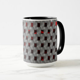 Taza Imagen roja bajo placas grises, formas rectangular