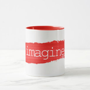 Taza IMAGINE Textos Sobre La Mug De Pintura Roja