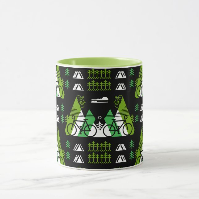 Taza Impresión actual con tema de bicicleta (Centro)