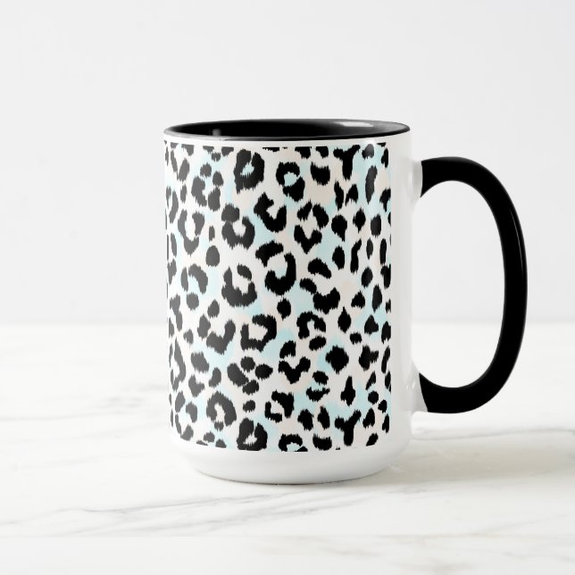 Taza Impresión blanco y negro elegante del guepardo (Derecha)
