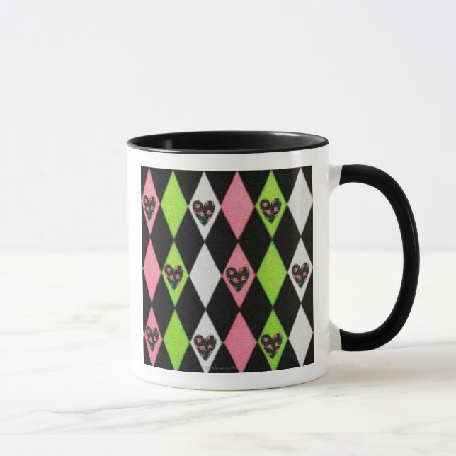 Taza Impresión colorida Harlequin con café Rosa M (Derecha)