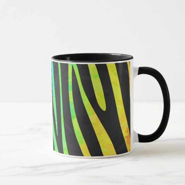 Taza Impresión de animales de moda arcoiris y cebra neg (Derecha)