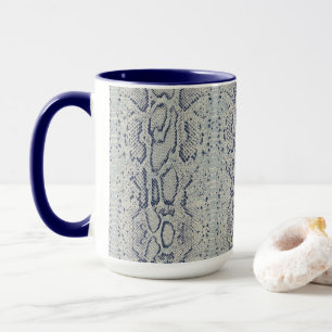 Taza Impresión de animales de piel de serpiente gris y