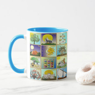 Taza Impresión de arte de Judaica 12 Tribus de Israel
