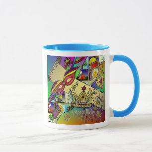 Taza Impresión de Arte de Luz de Celebración de Purim E